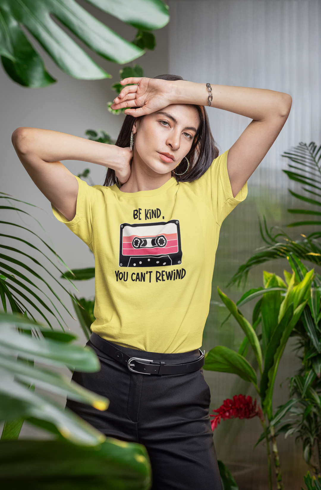 Be Kind You Can’t Rewind Retro Cassette Tape T-Shirt | Funny Positive Graphic Tee