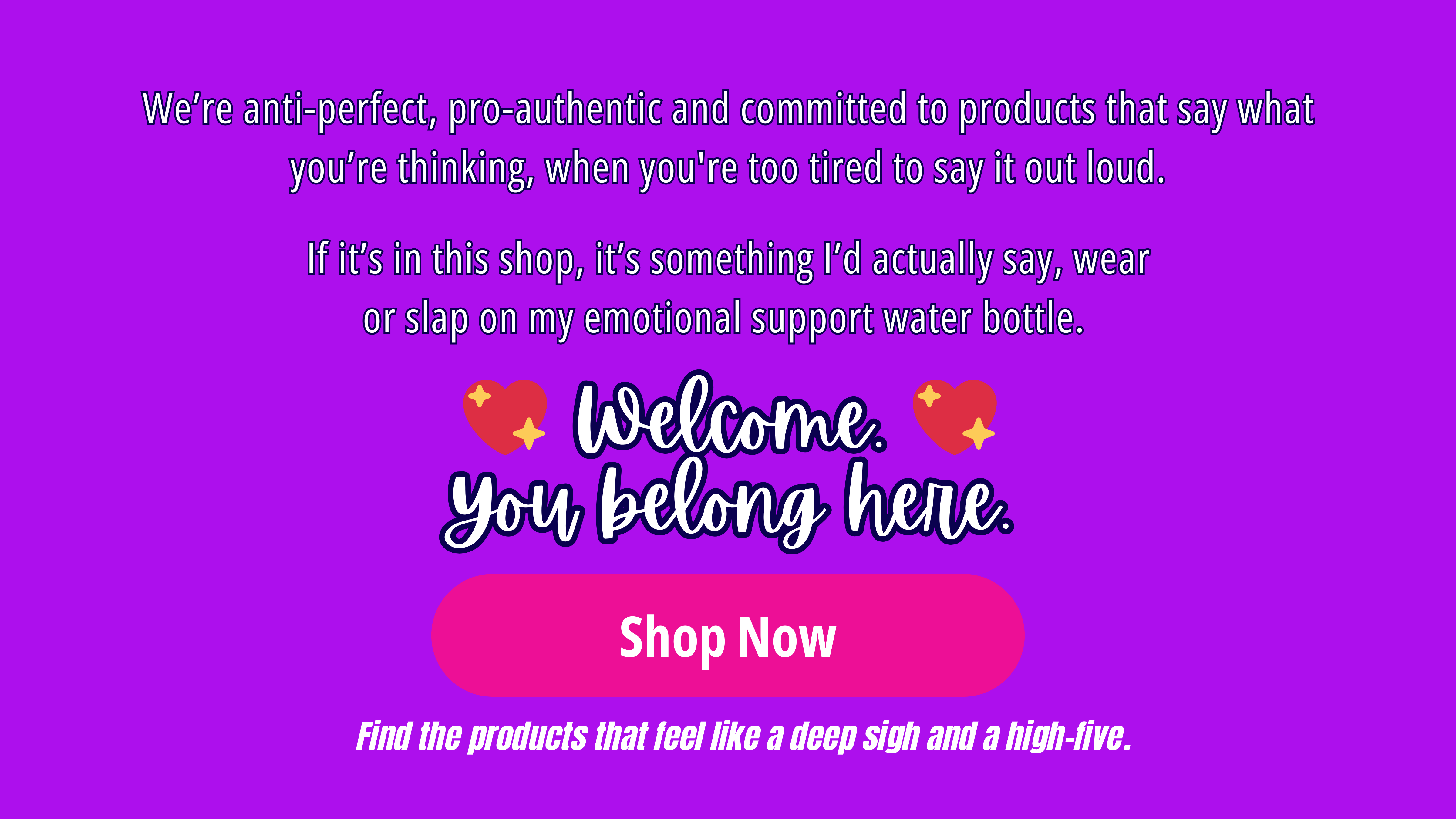 Purple background with text and a 'Shop Now' button