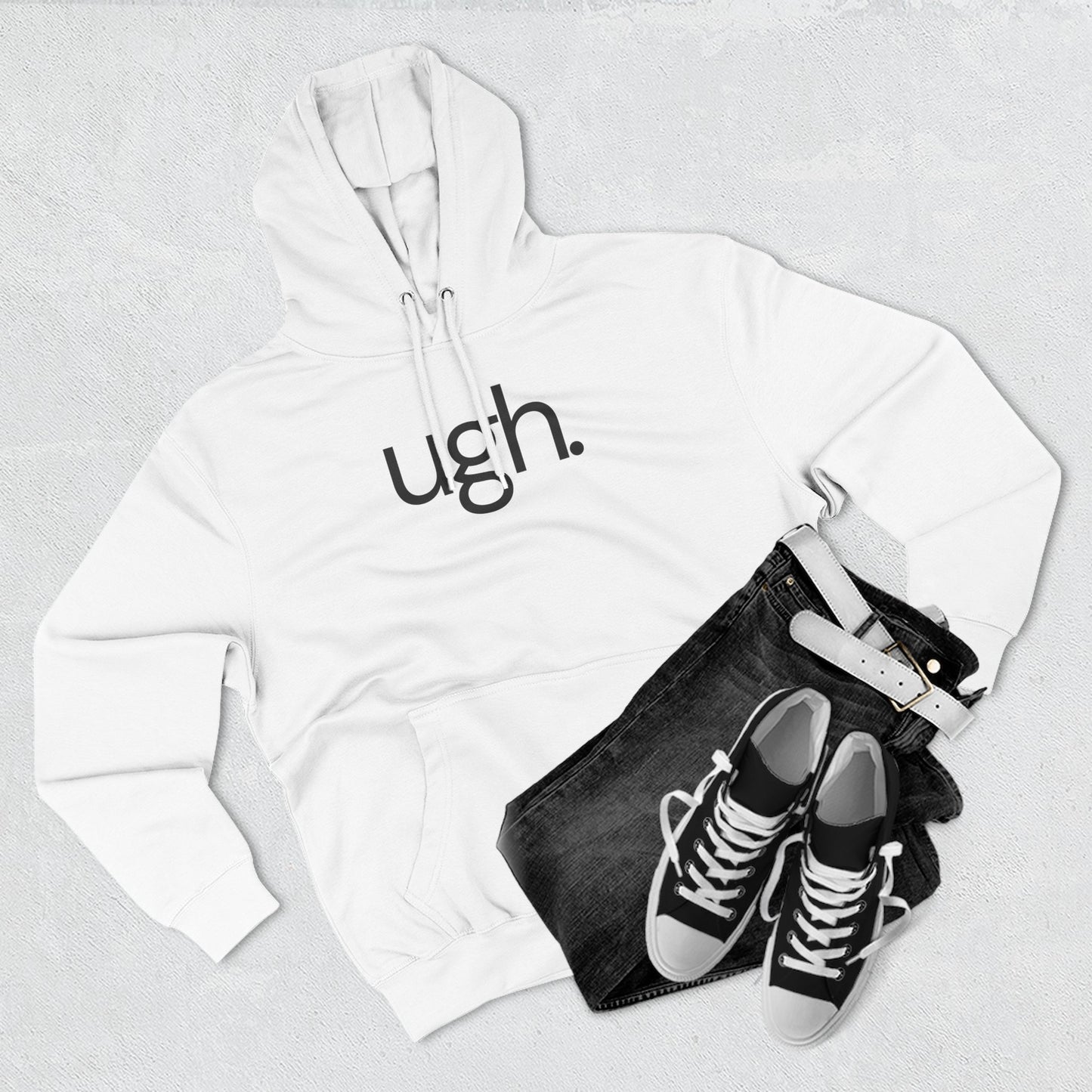 ugh. Minimalist Funny Hoodie
