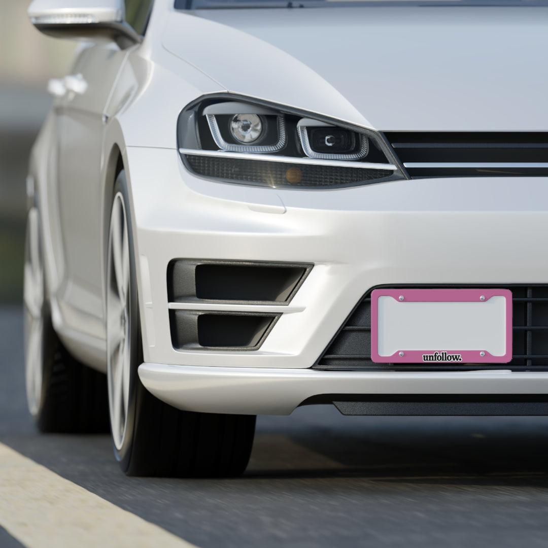 “Unfollow.” License Plate Frame