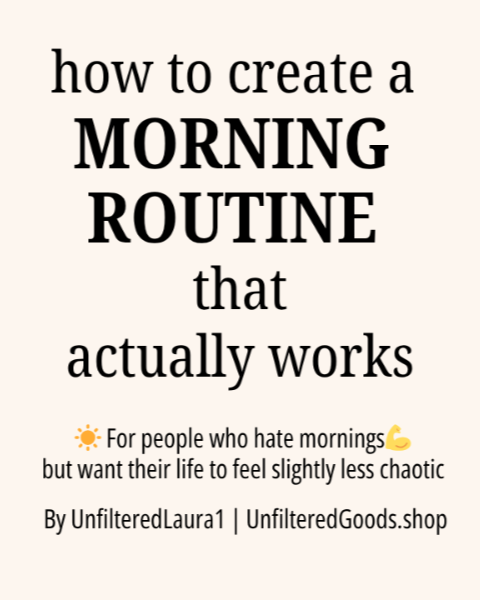Text overlay on a white background about creating an effective morning routine.