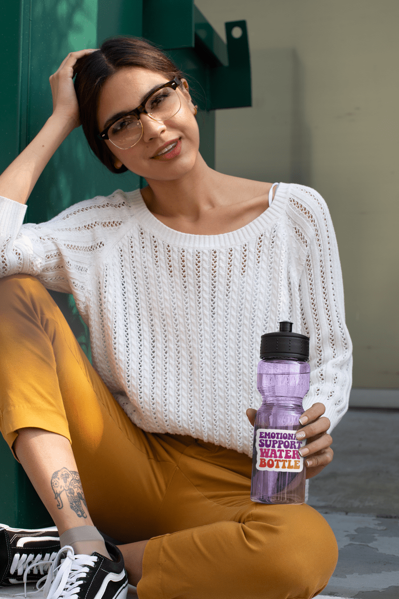 Emotional Support Water Bottle Sticker - The Sassy Stapler