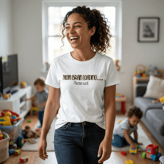 Mom Brain Loading Please Wait Funny Mom T-Shirt | Sleep Deprived Mom Humor Tee - Unfiltered Goods