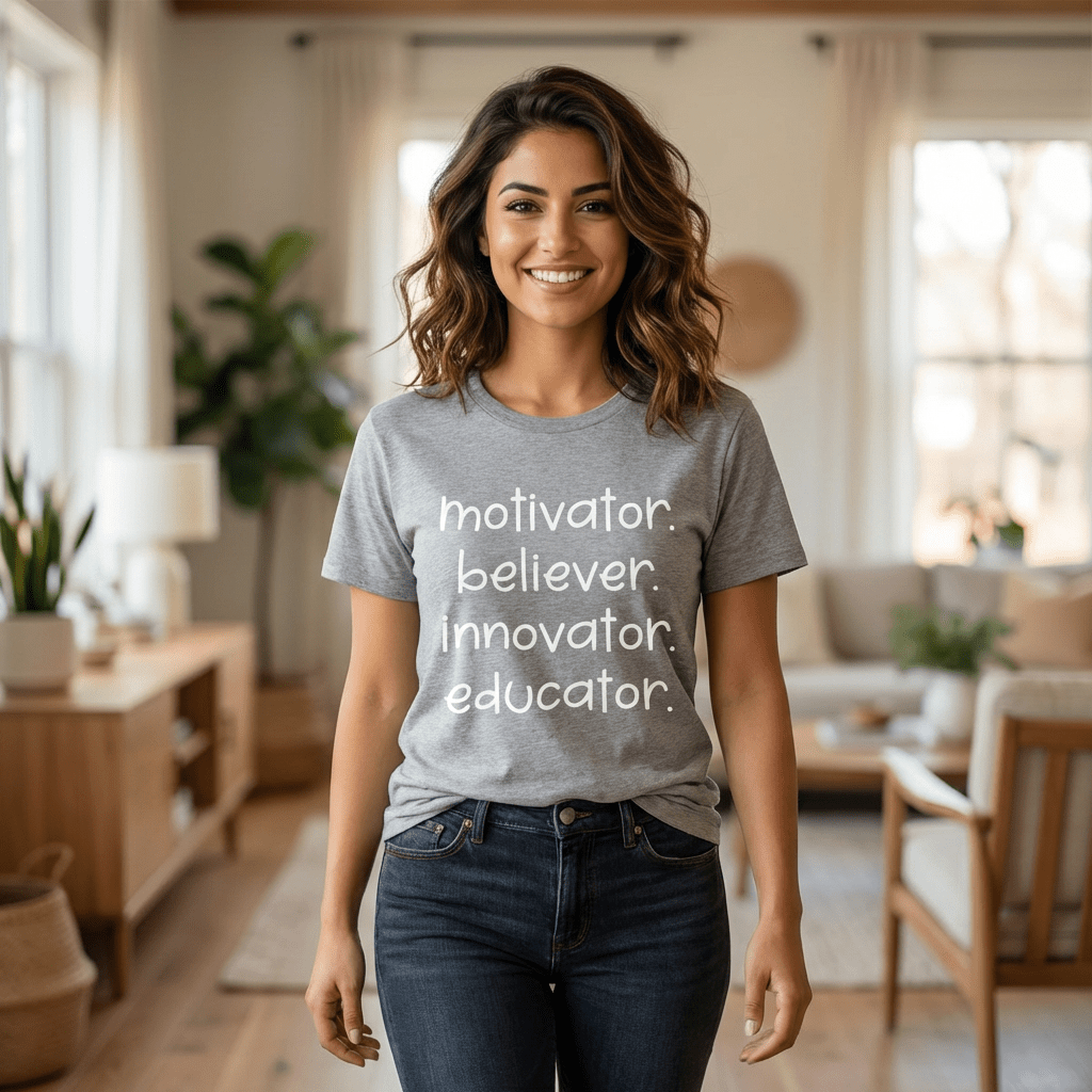 Motivator Believer Innovator Educator Shirt | Teacher Inspiration Tee | Positive Teacher Gift - Unfiltered Goods