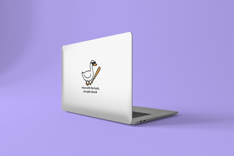 You Mess with the Honk You Get a Bonk Sticker | Funny Goose Vinyl Sticker with Baseball Bat