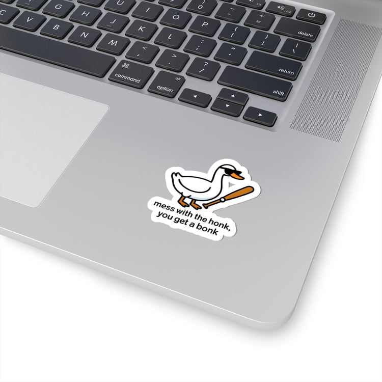 You Mess with the Honk You Get a Bonk Sticker | Funny Goose Vinyl Sticker with Baseball Bat